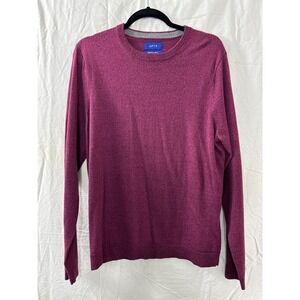 APT.9 Sweater‎ Mens Sz L Burgundy Merino Wool Blend Classiccore Pullover Preppy